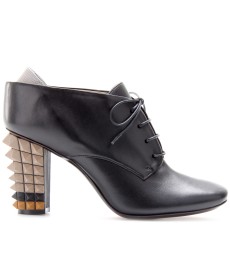 Fendi Lace-Up Ankle Boots With Studded Heel